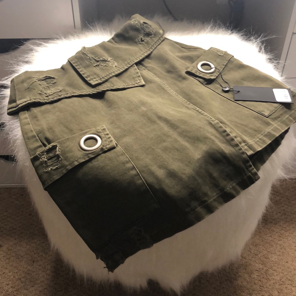 Carmar Olive green denim skirt NWT SEE DESCRIPTION